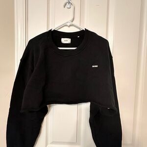 Joah Brown Black Cropped Crew Neck Sweater – Size M/L